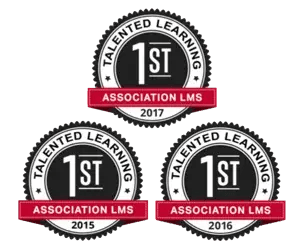 Badge from Talented Learning for being ranked as the best association LMS Badge from Talented Learning for being ranked as the best association LMS