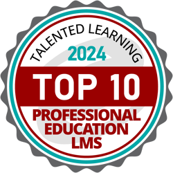 Badge for Top 10 Professional Education LMS by Talented Learning