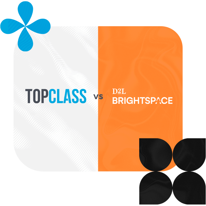 The TopClass logo and D2L Brightspace logo The TopClass logo and D2L Brightspace logo